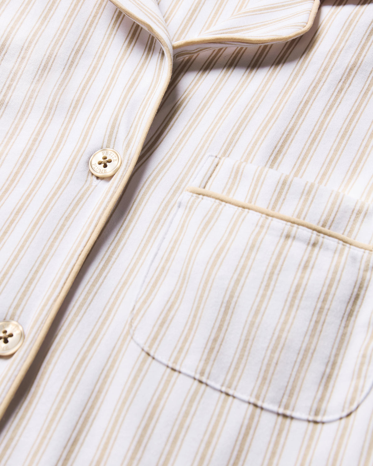 Women’s Pima Nightshirt in Camel Ticking