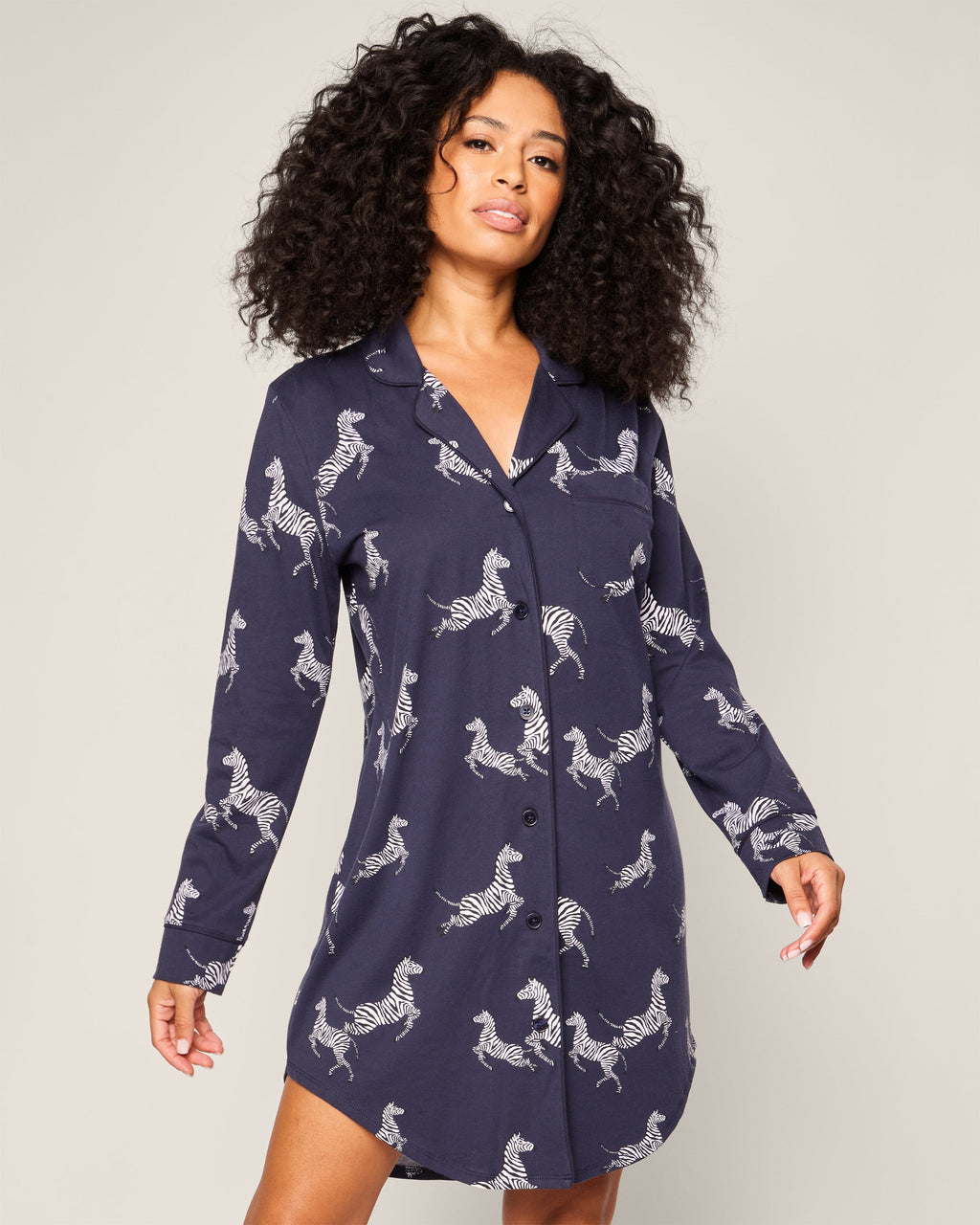 Women’s Pima Nightshirt in Zèbre de Nuit