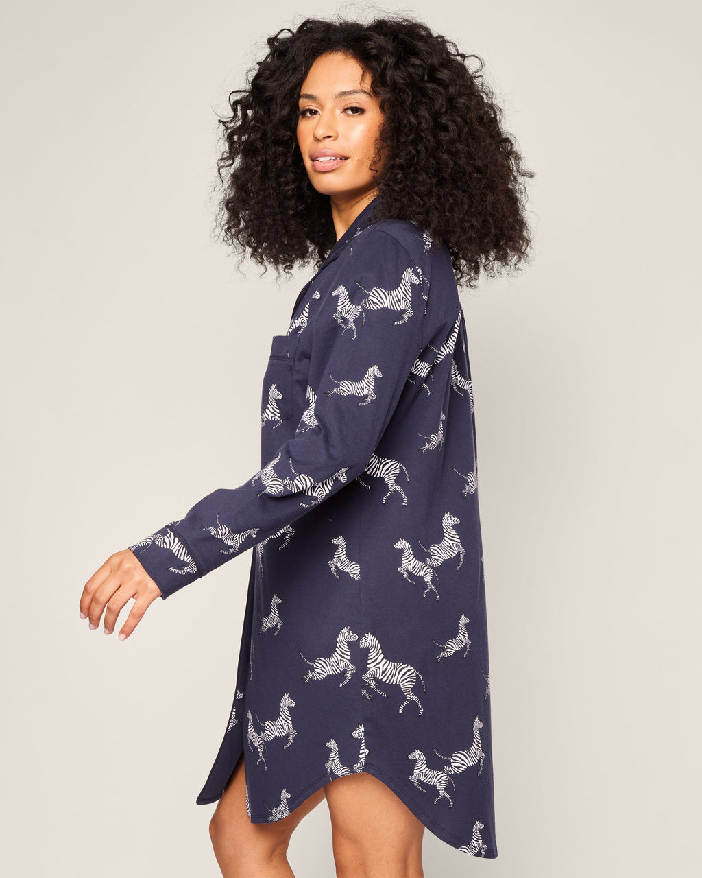 Women’s Pima Nightshirt in Zèbre de Nuit