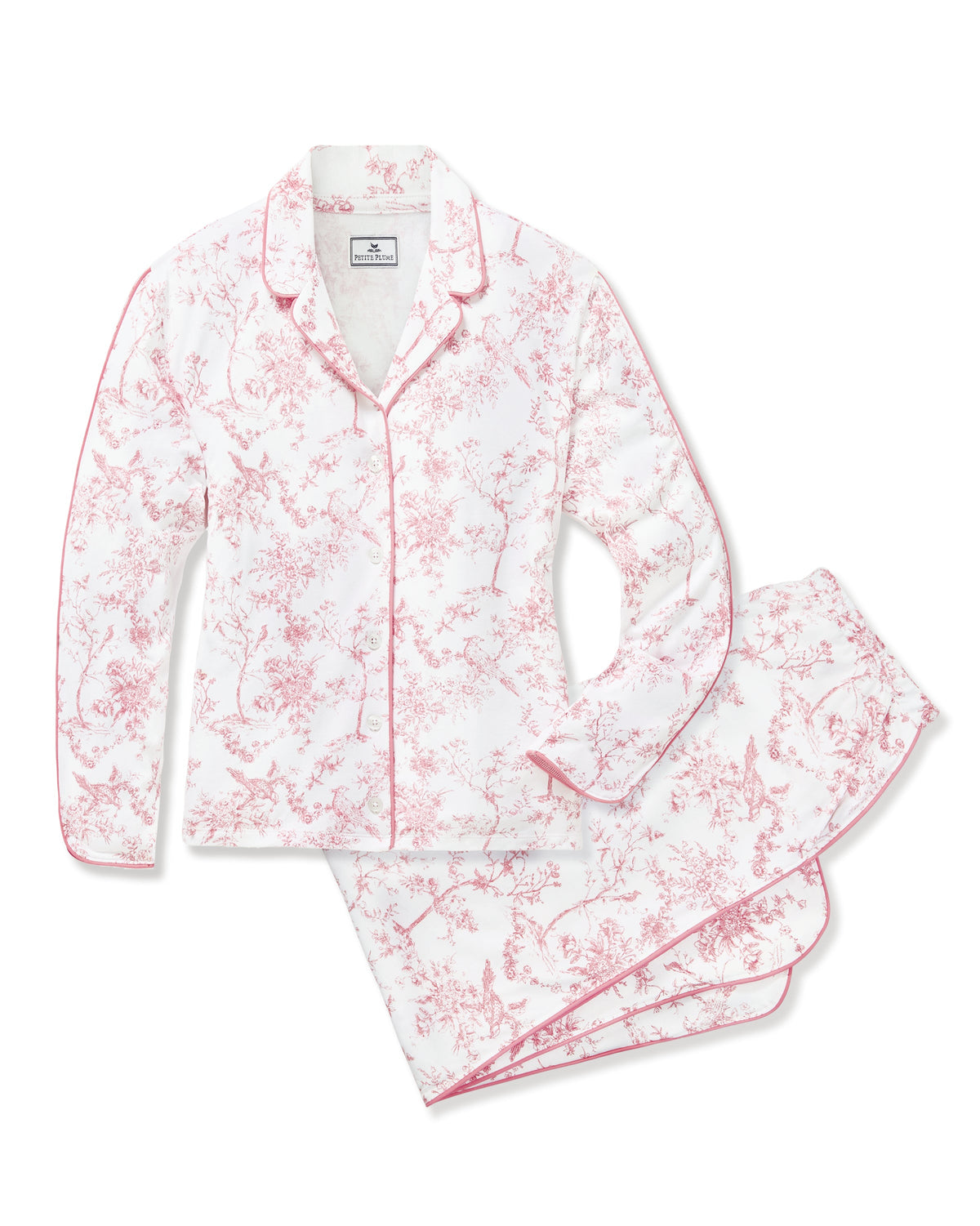 The Margaux Pima Pajama Set in Pink Timeless Toile