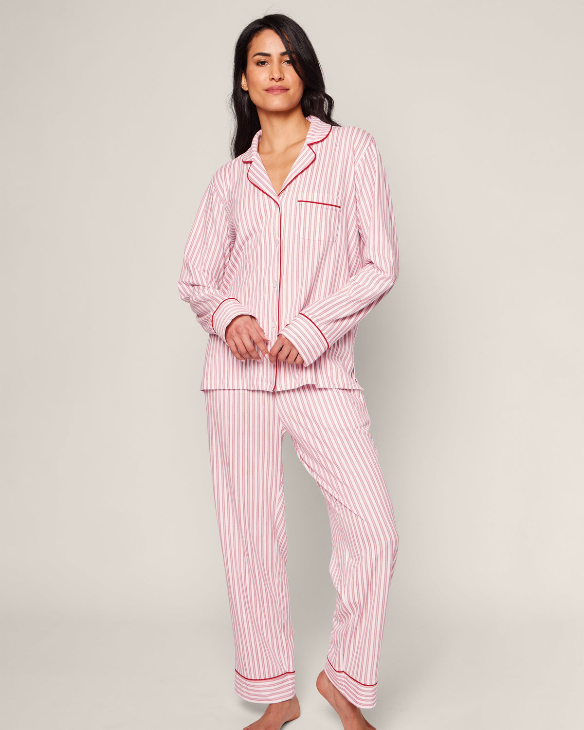Women’s Pima Pajama Set in Antique Red Ticking