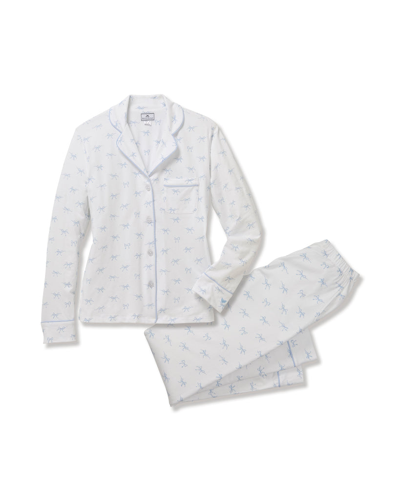 Women’s Pima Pajama Set in Something Blue Bows