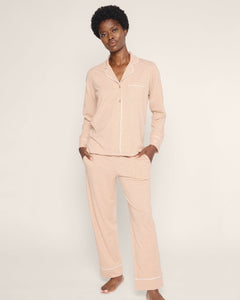 Women’s Pima Pajama Set in Camel