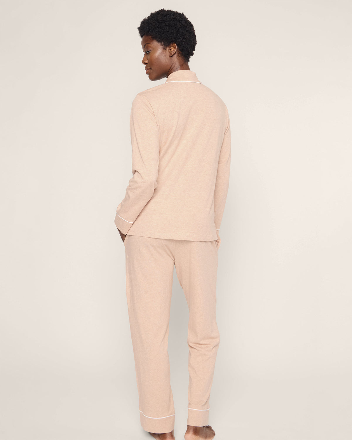 Women’s Pima Pajama Set in Camel
