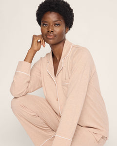 Women’s Pima Pajama Set in Camel