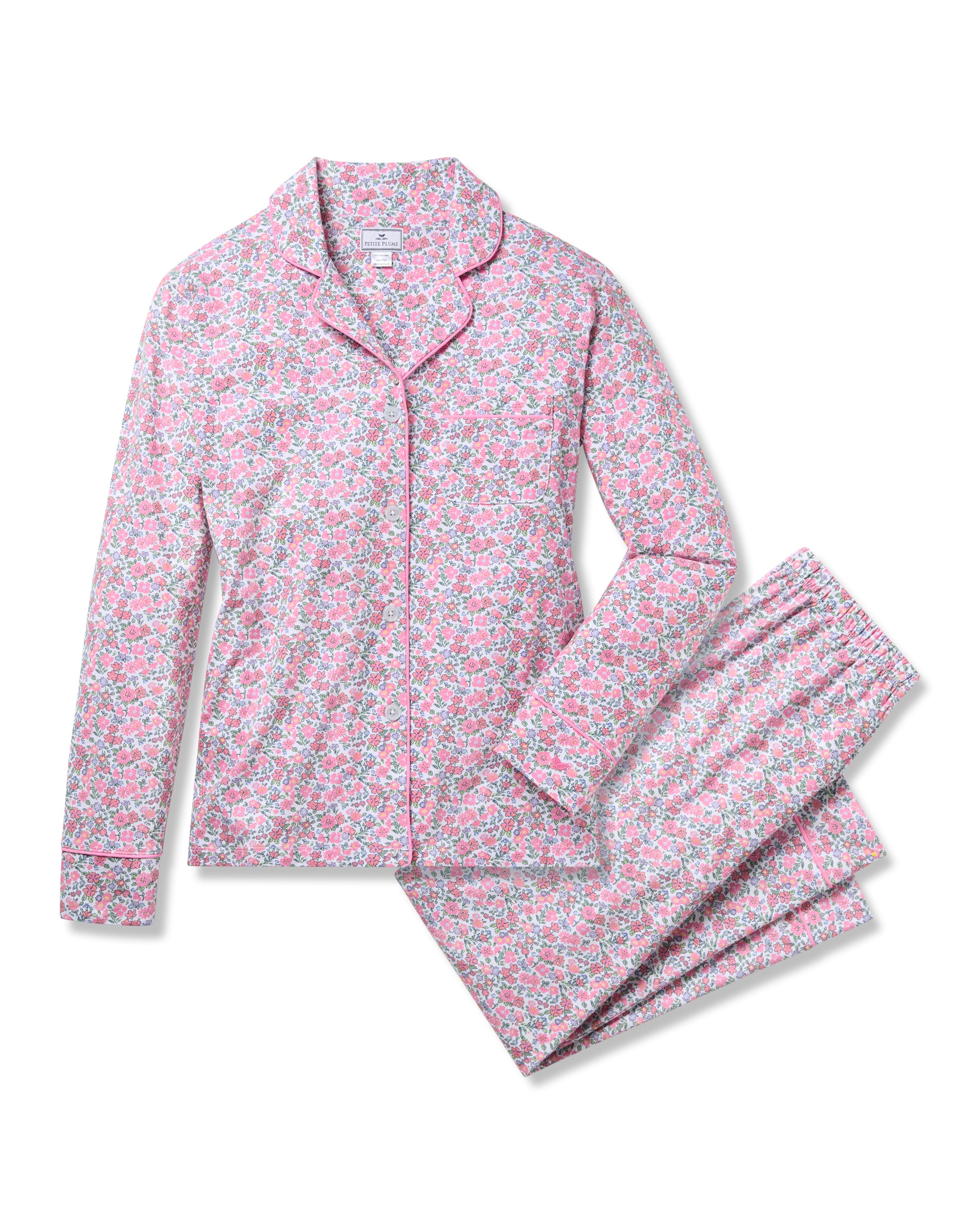 Women’s Pima Pajama Set in Fleurs de Rose