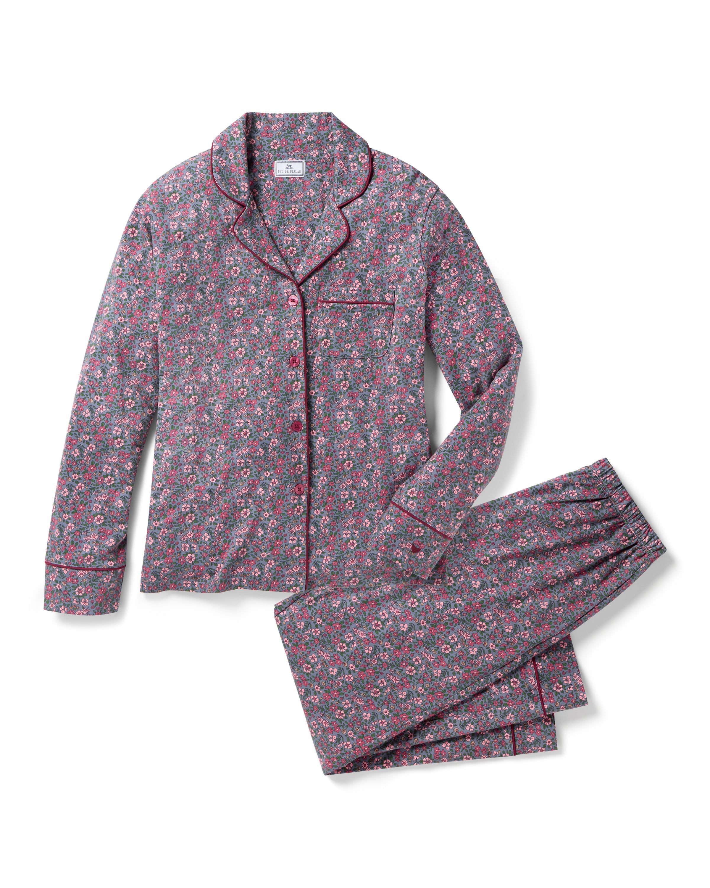 Women’s Pima Pajama Set in Fleurs de Saison