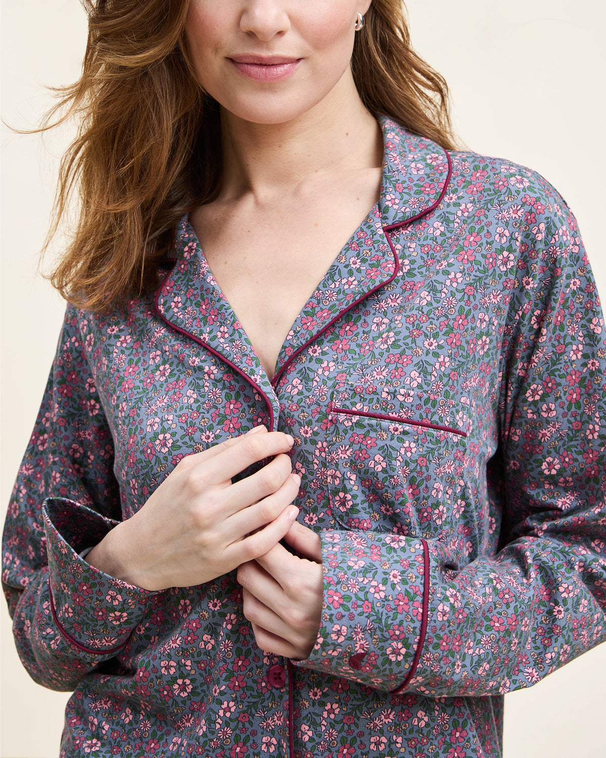 Women’s Pima Pajama Set in Fleurs de Saison