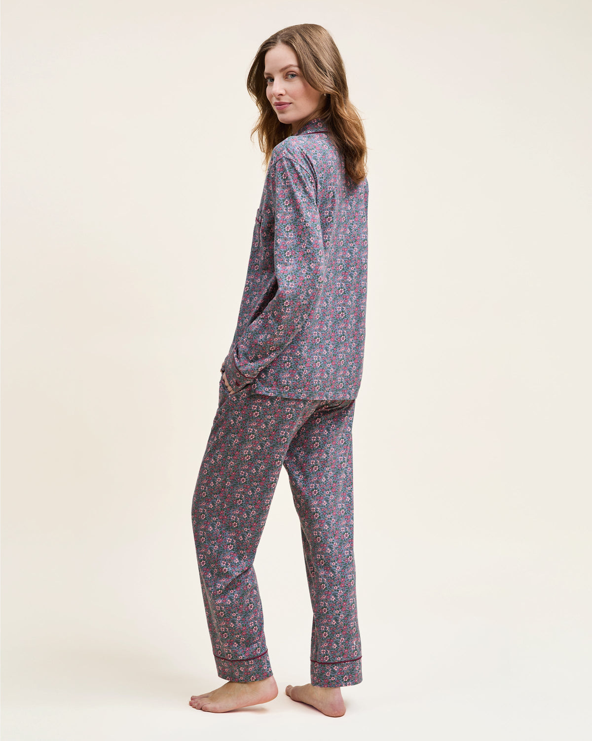 Women’s Pima Pajama Set in Fleurs de Saison