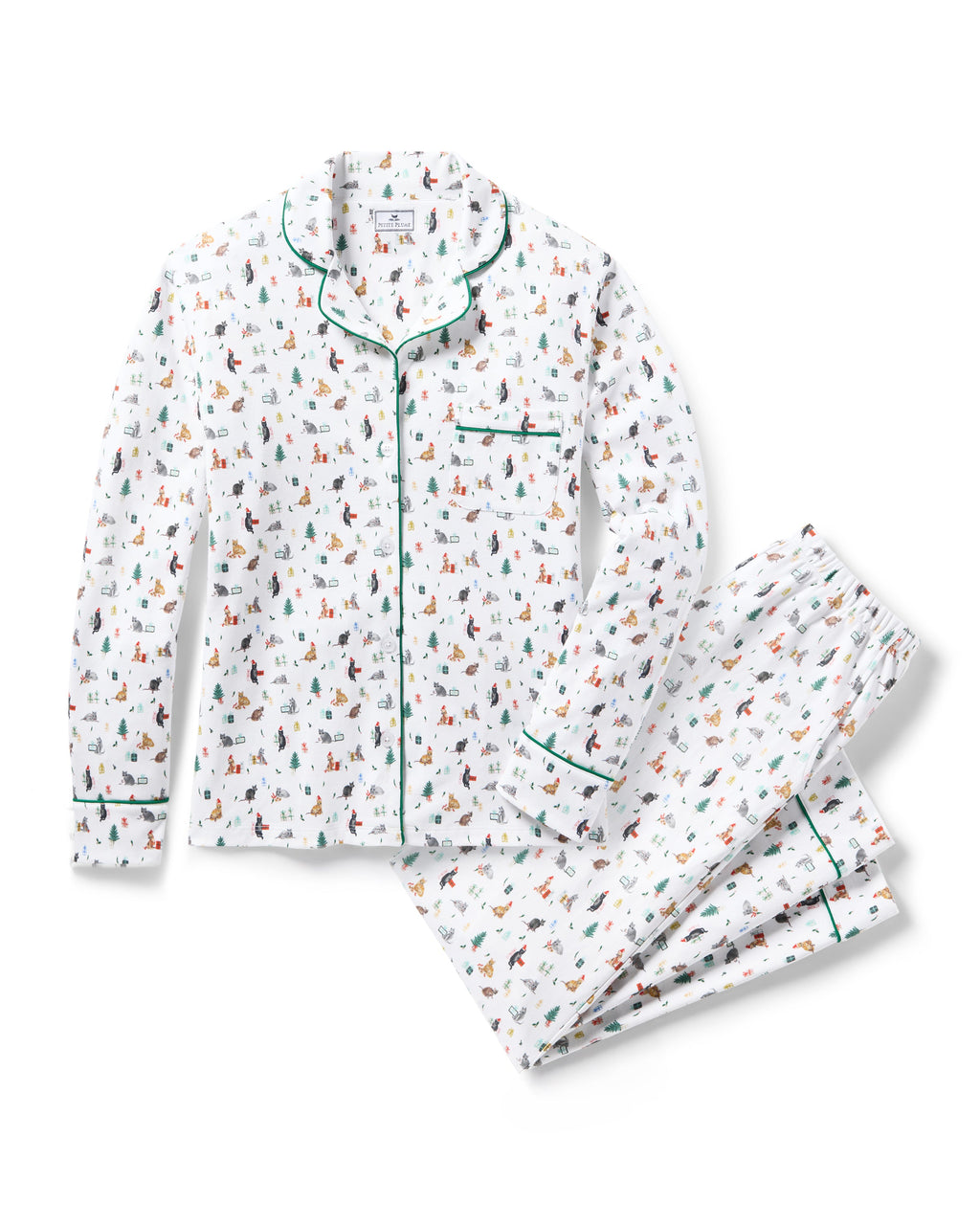 Women’s Pima Pajama Set in Merry Meow