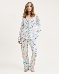 Women’s Pima Pajama Set in Merry Meow