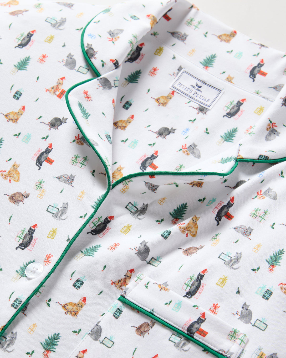 Women’s Pima Pajama Set in Merry Meow