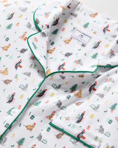 Women’s Pima Pajama Set in Merry Meow