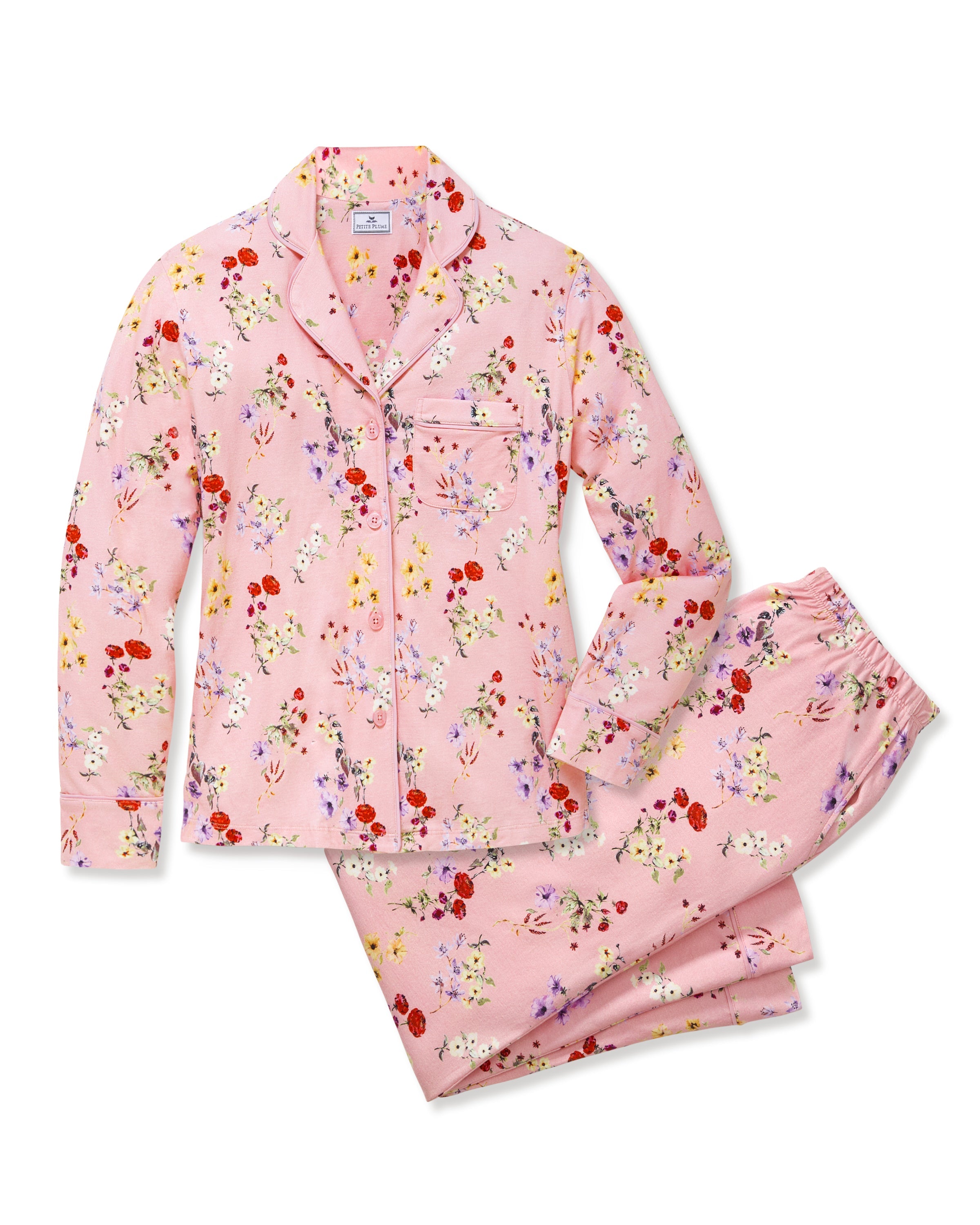 Women’s Pima Pajama Set in Blush Brilliant Botanical