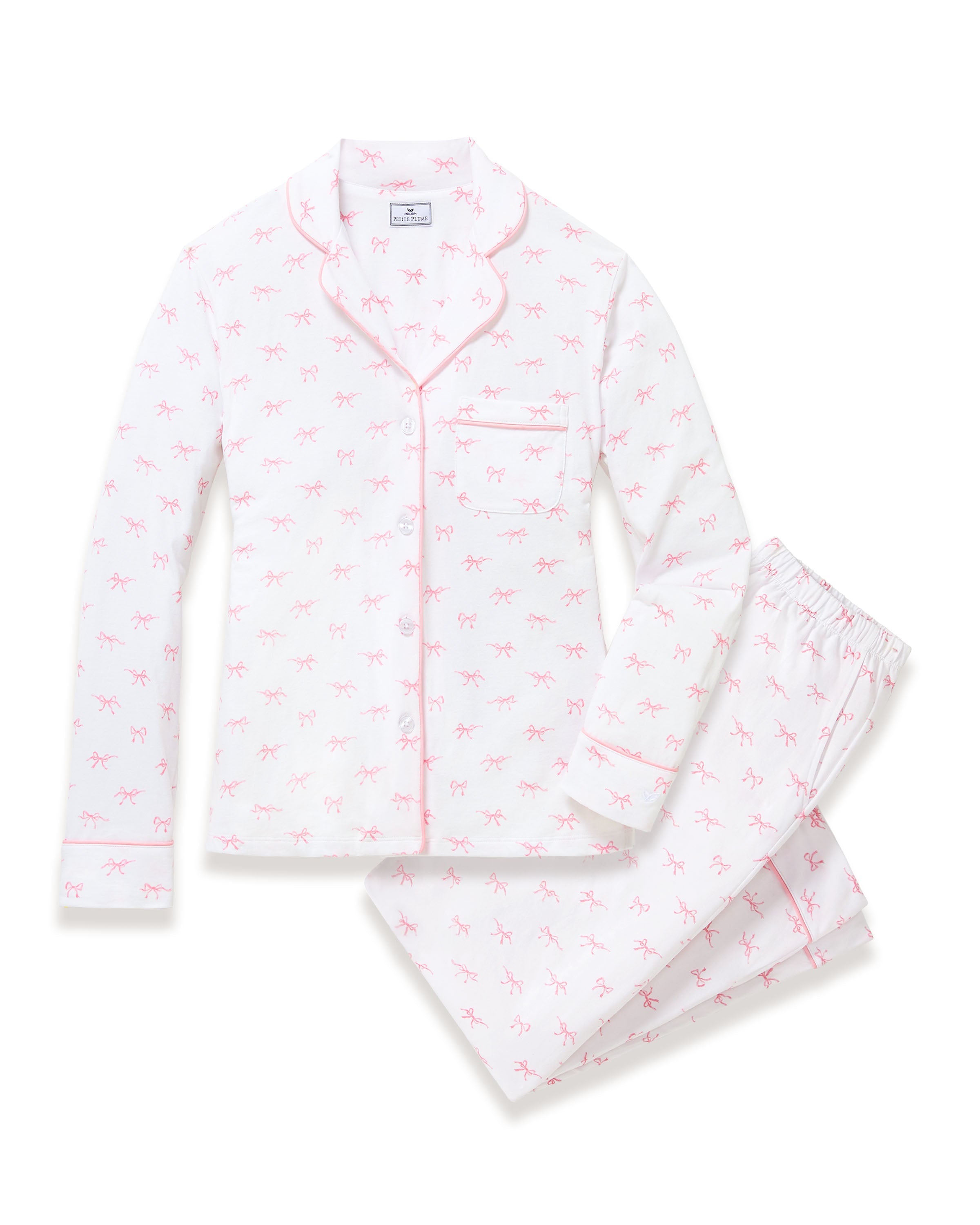 Women’s Pima Pajama Set in Blushing Bows