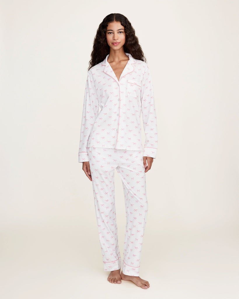 Women’s Pima Pajama Set in Blushing Bows