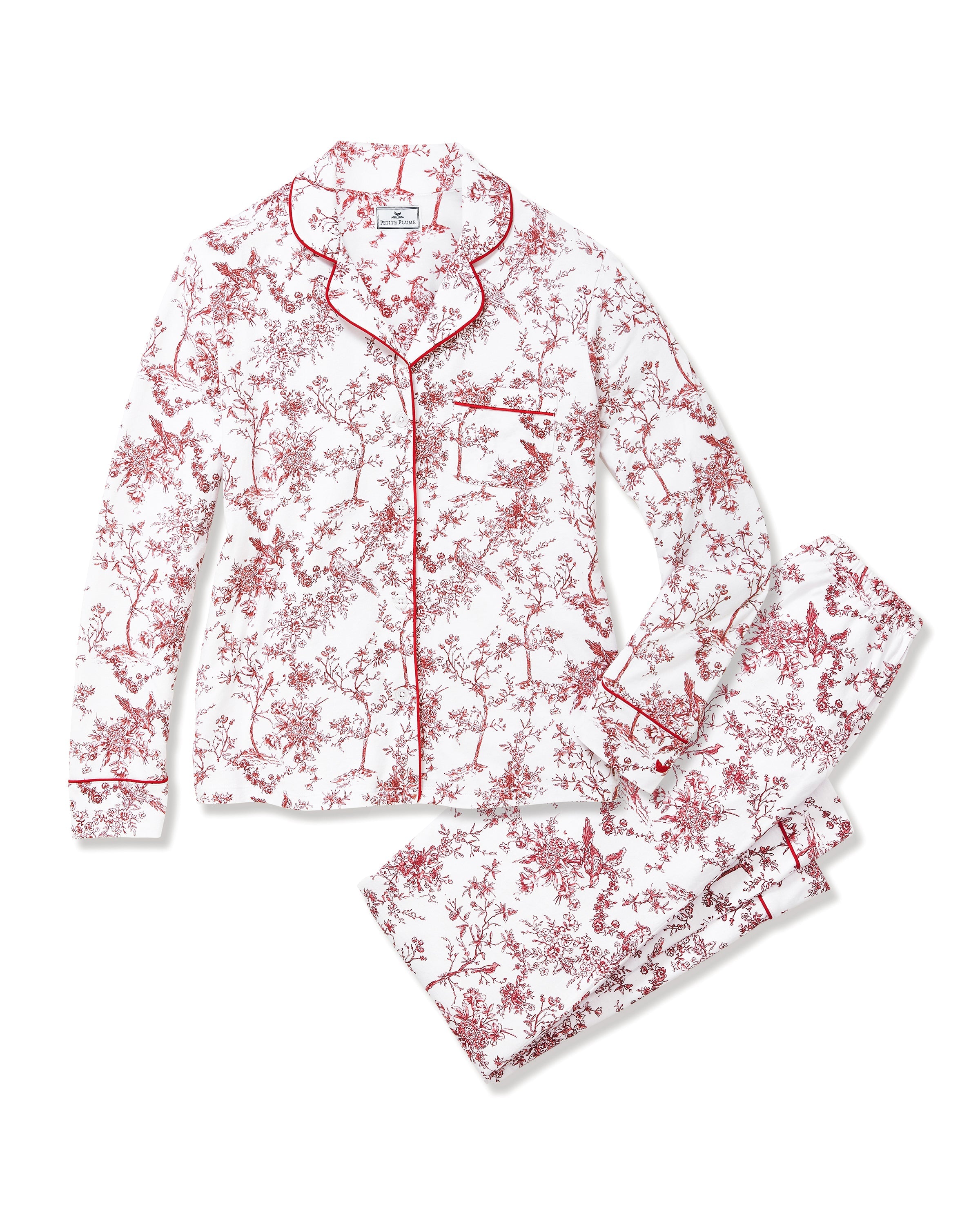 Women’s Pima Pajama Set in Red Timeless Toile