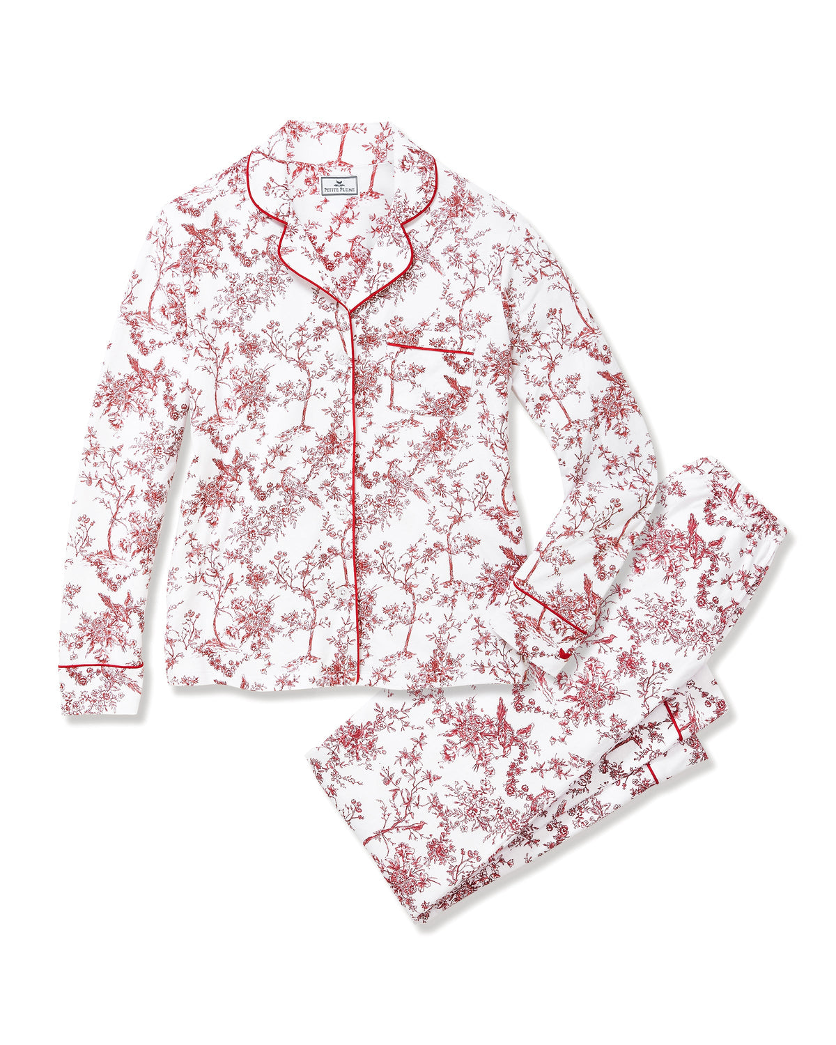 Women’s Pima Pajama Set in Red Timeless Toile