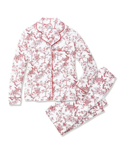 Women’s Pima Pajama Set in Red Timeless Toile