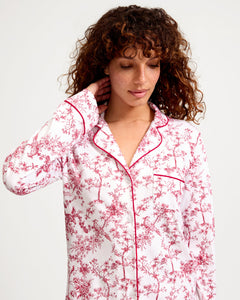 Women’s Pima Pajama Set in Red Timeless Toile