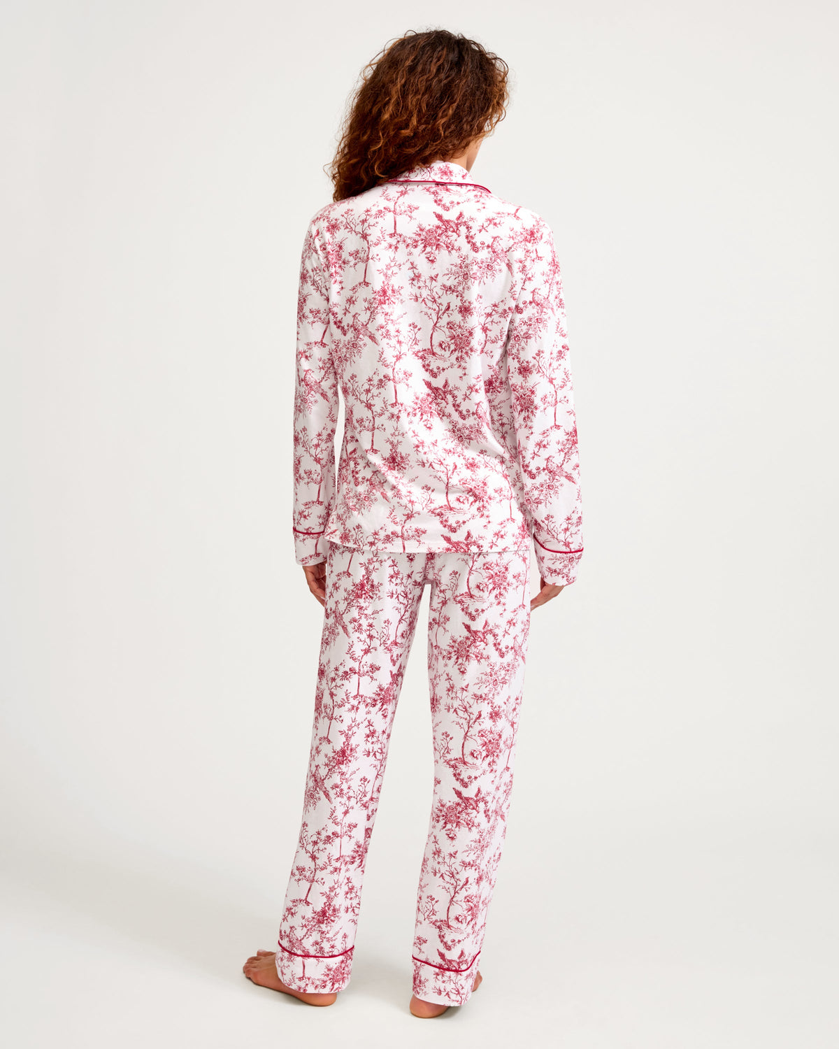 Women’s Pima Pajama Set in Red Timeless Toile