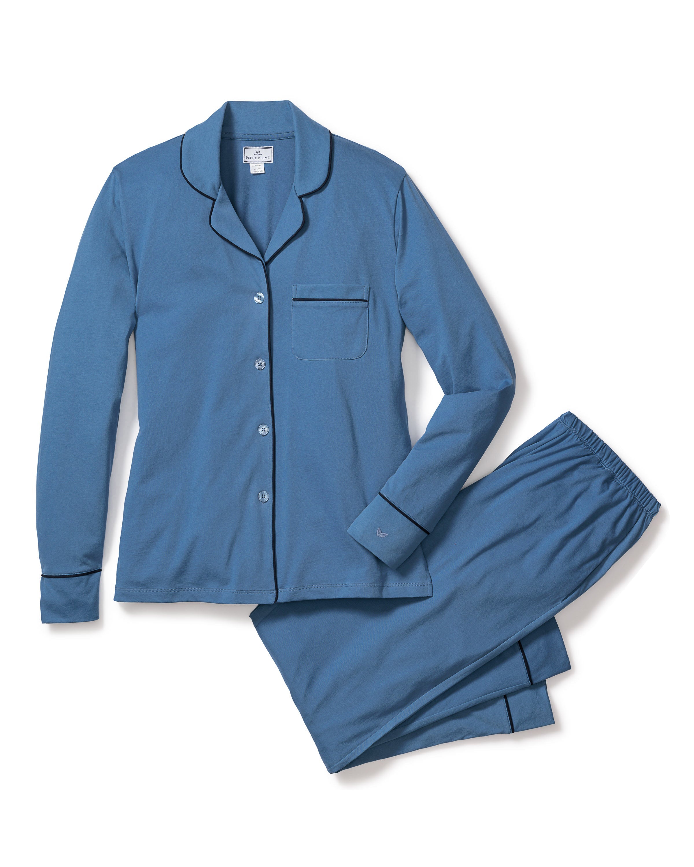 Women’s Pima Pajama Set in Mystique Blue