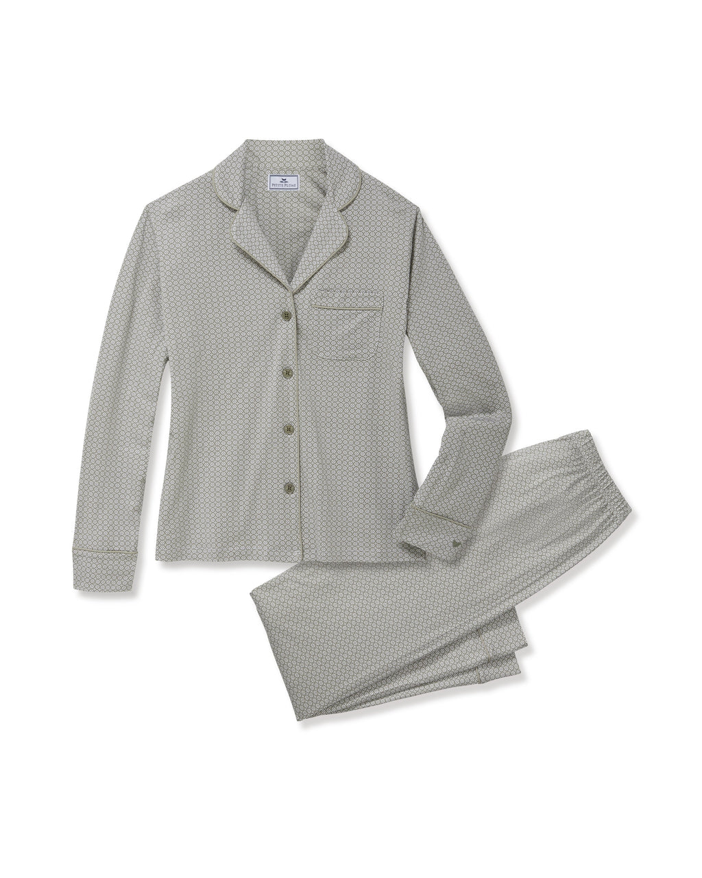Women’s Pima Pajama Set in Sage Geo