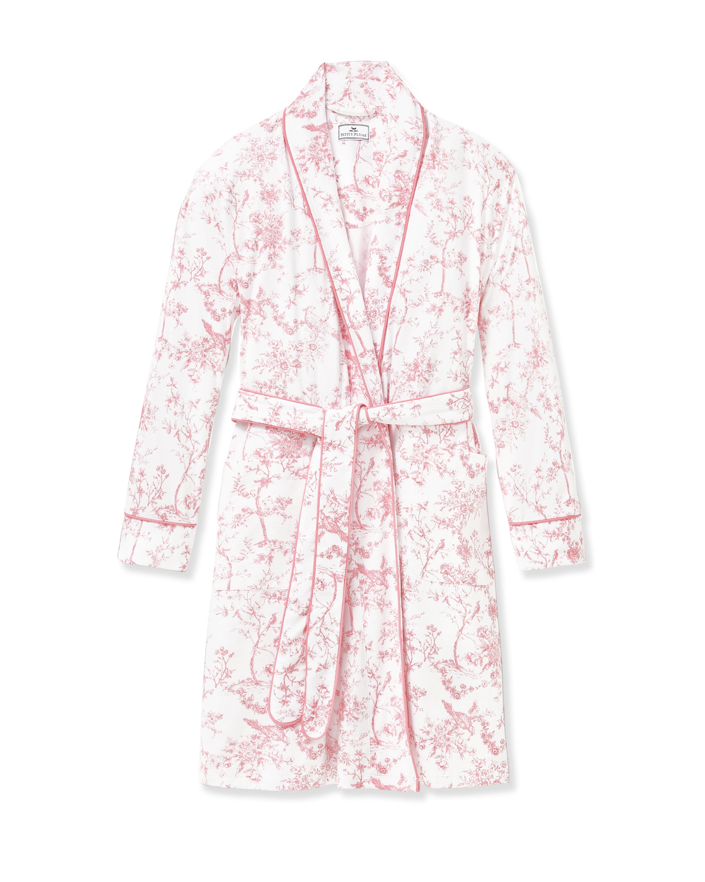 Women's Pima Robe in Pink Timeless Toile