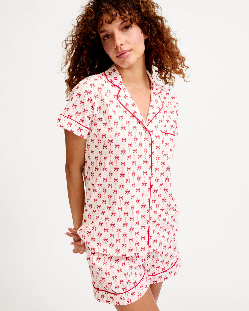 Women’s Pima Short Set in Blissful Bows