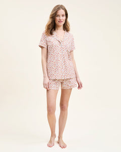 Women’s Pima Short Sleeve Short Set in Pumpkin Patch