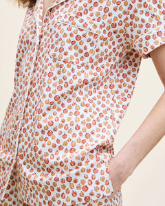 Women’s Pima Short Sleeve Short Set in Pumpkin Patch