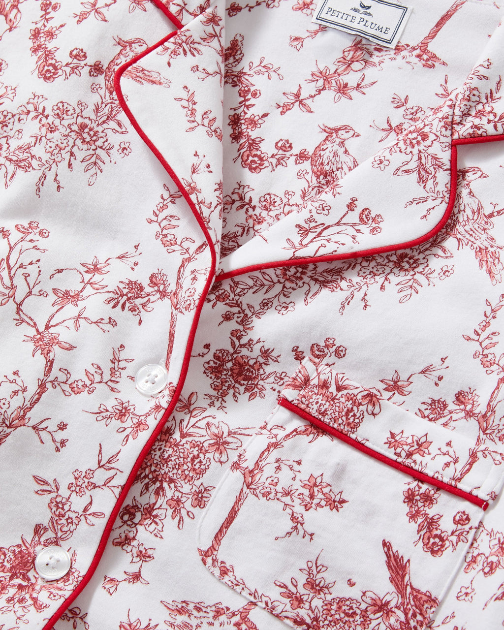 Women’s Pima Short Sleeve Short Set in Red Timeless Toile