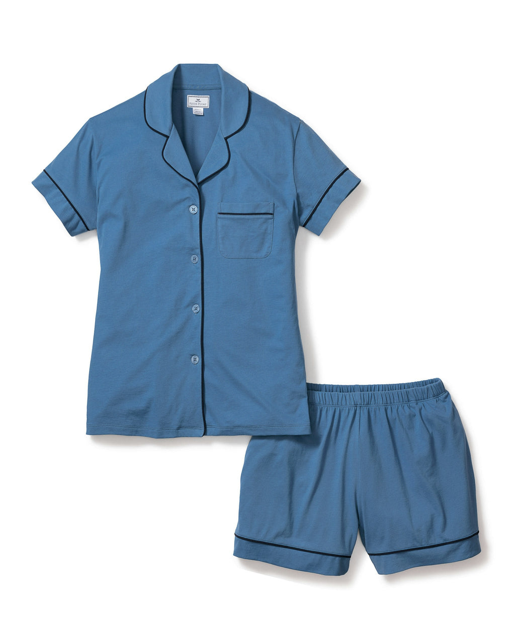 Women’s Pima Short Sleeve Short Set in Mystique Blue