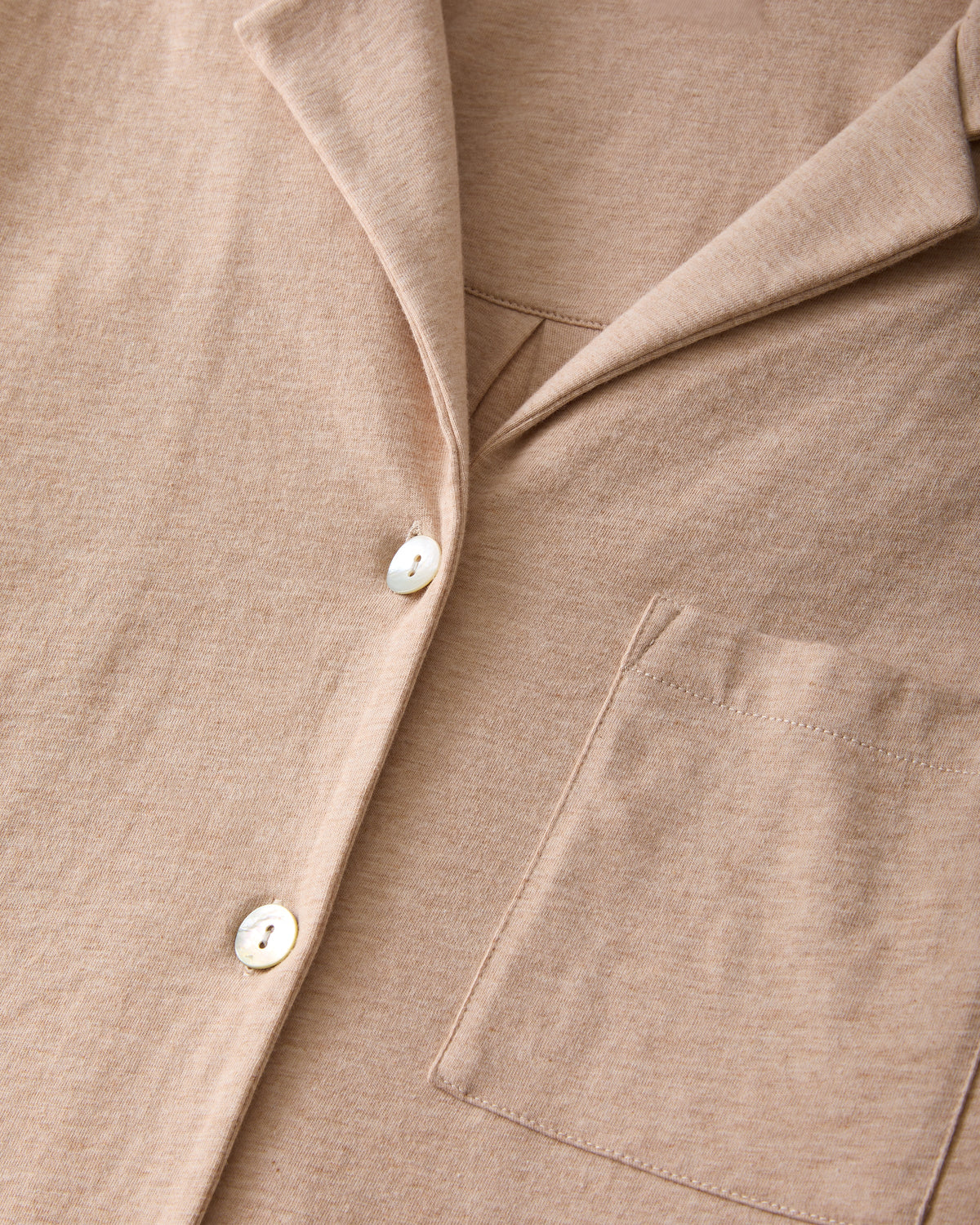 The Olivia Wide Leg Pima Pajama Set in Camel
