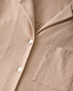 The Olivia Wide Leg Pima Pajama Set in Camel