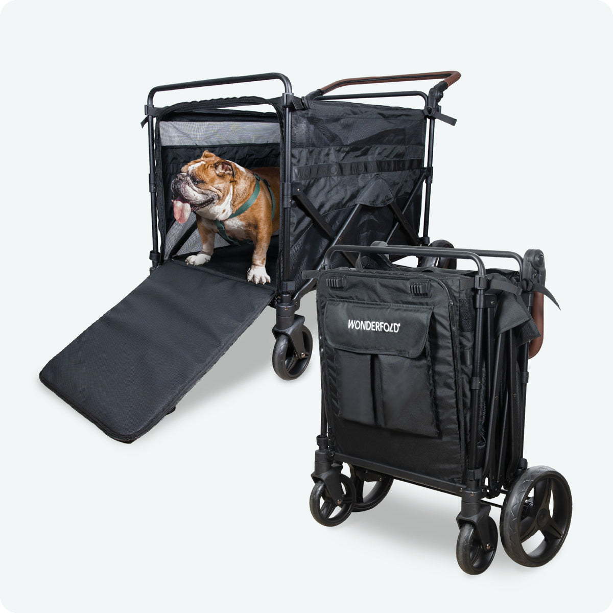 WonderFold PXL Large Pet Stroller Wagon in Black