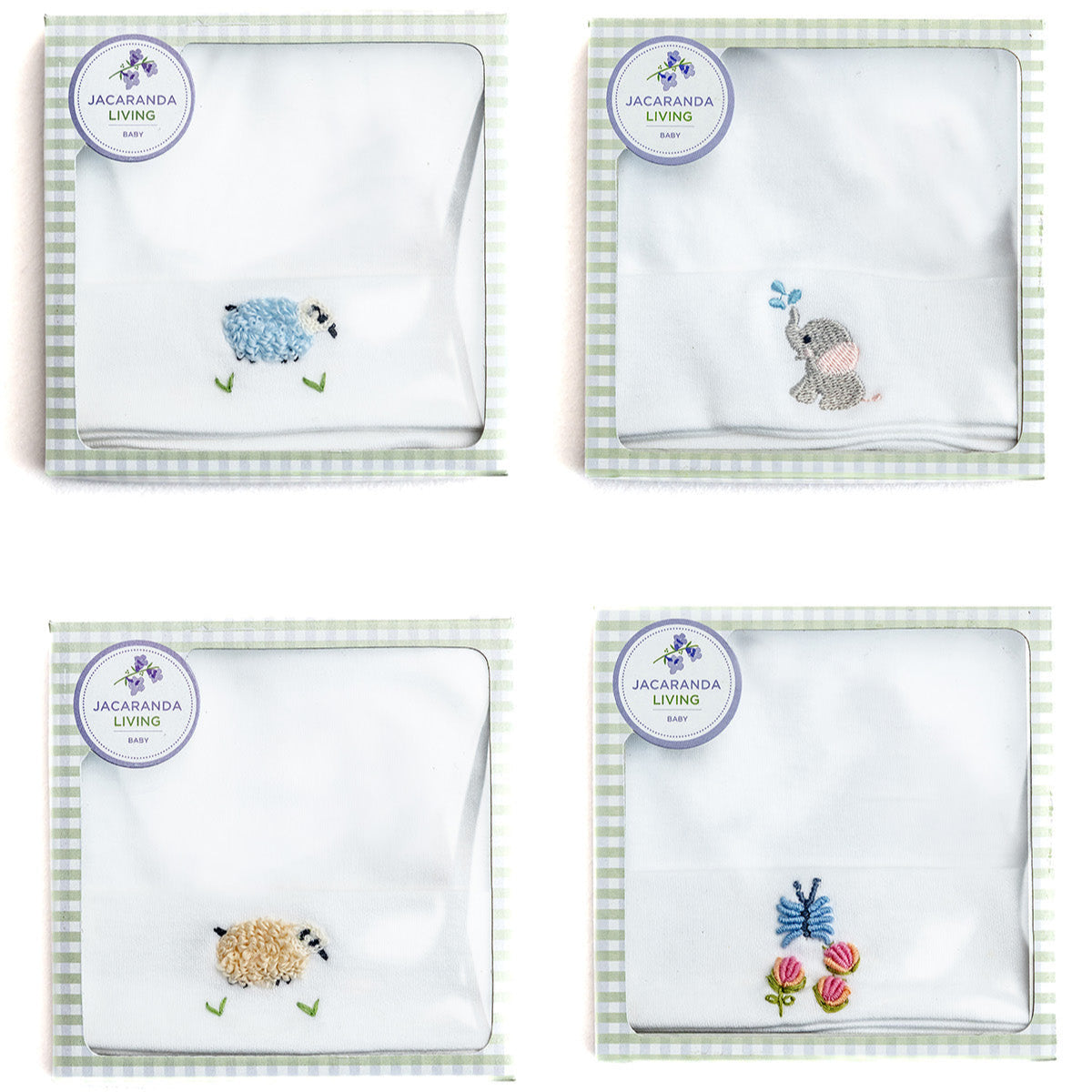 Knotted Baby Hat in Combed Cotton Embroidered