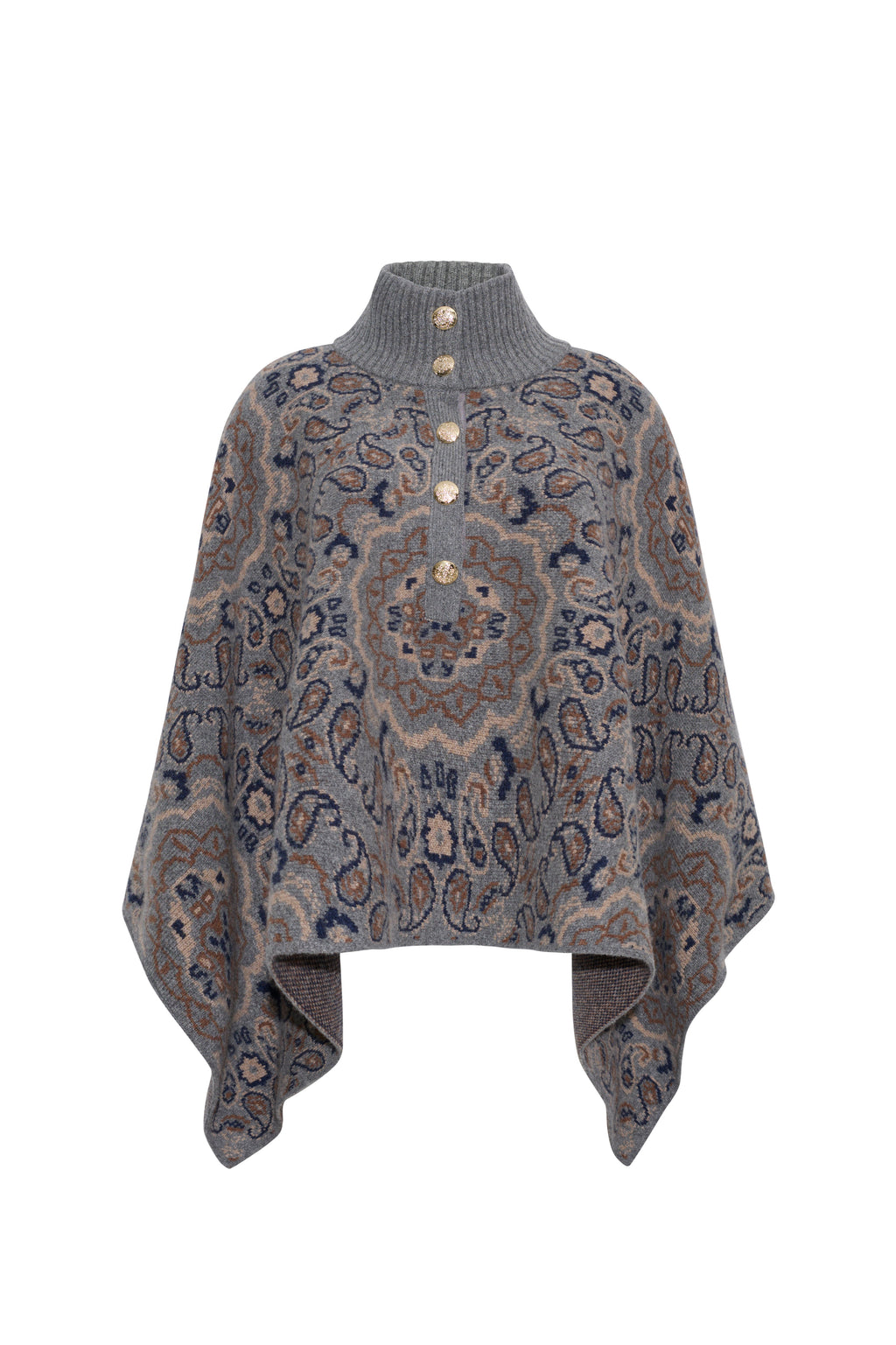 Pagoda Cape in Bandana Heather Grey