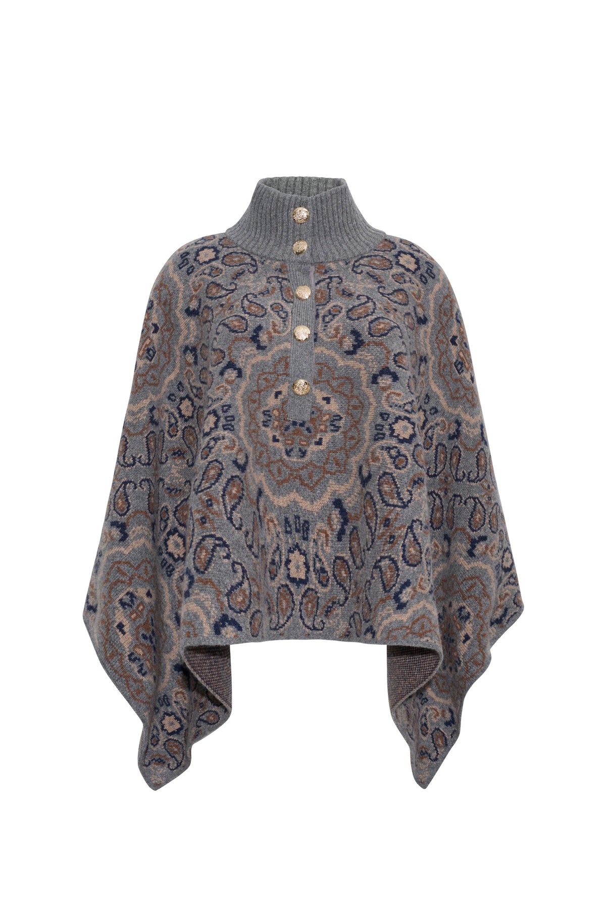 Pagoda Cape in Bandana Heather Grey