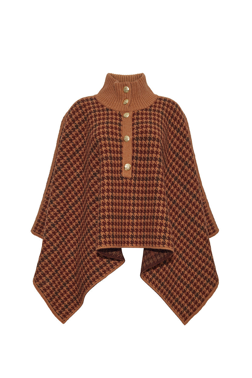 Pagoda Cape in Multi Camel Check