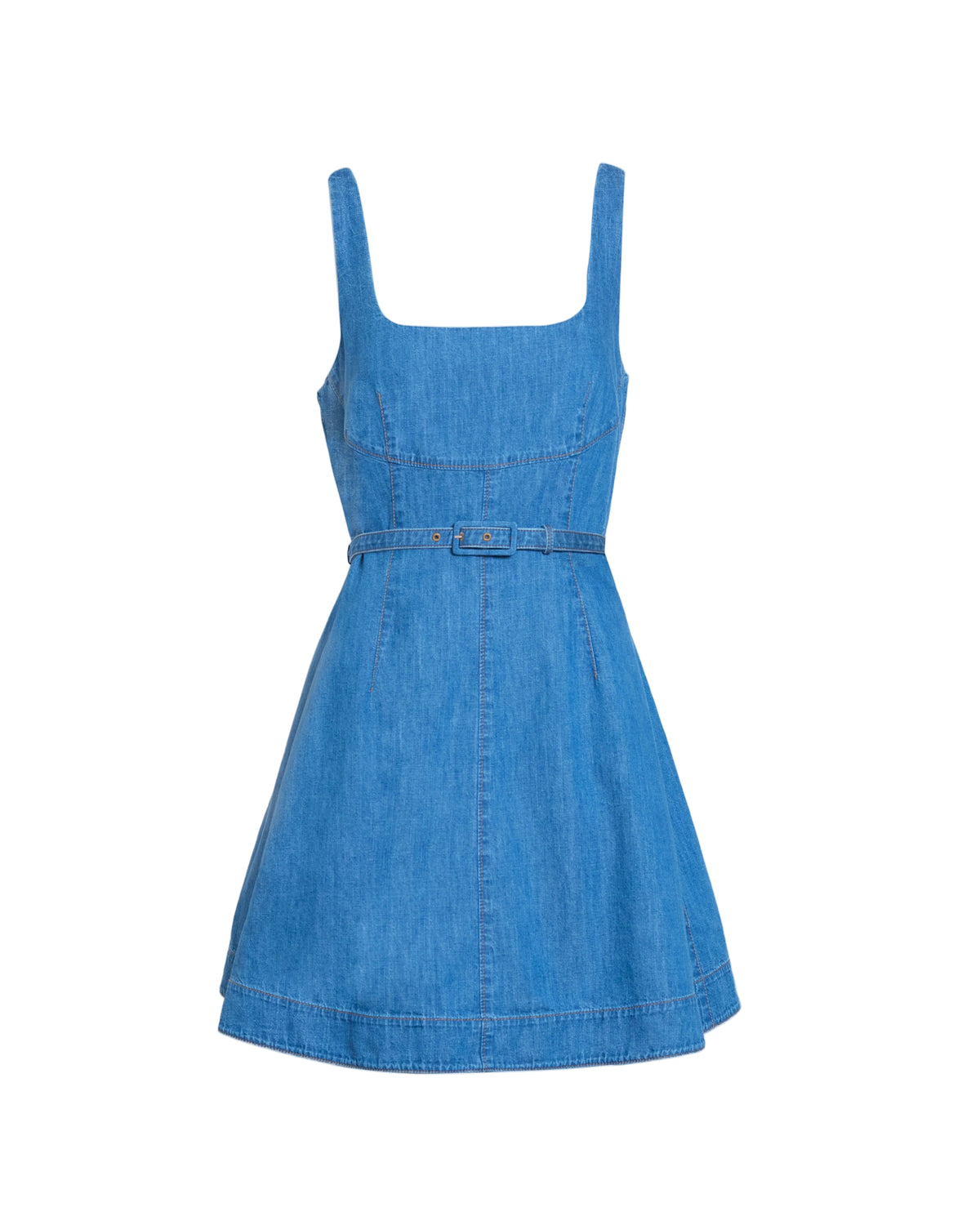 Paige Dress in Medium Indigo Blue