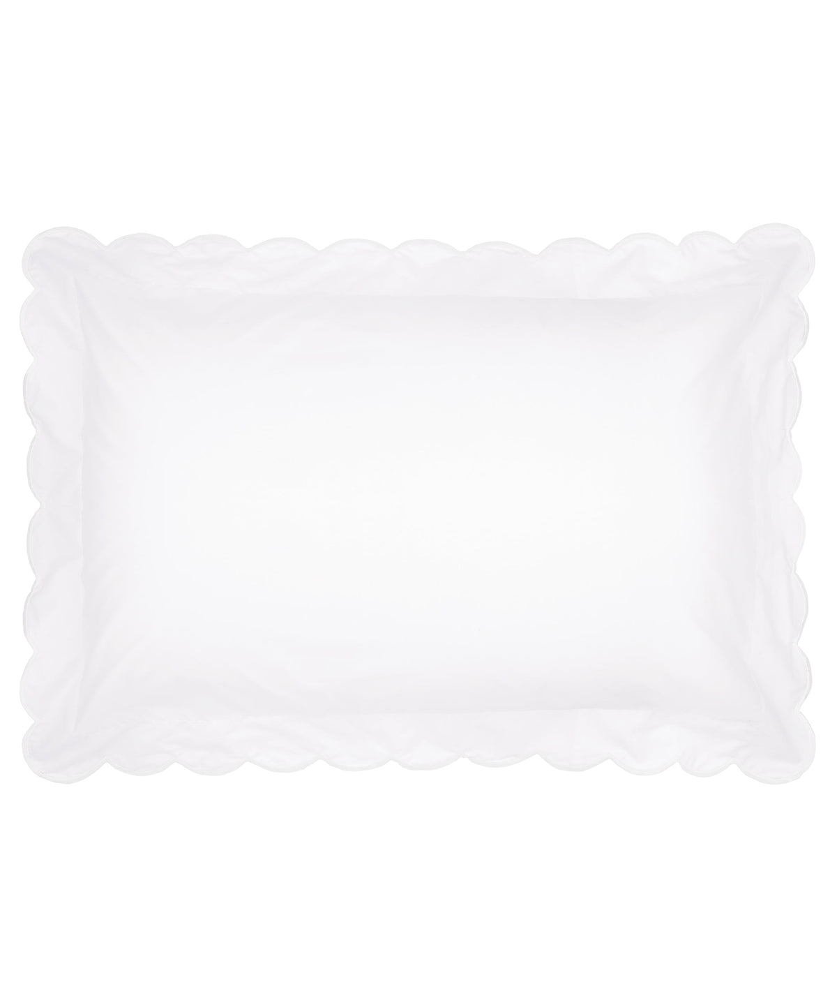 Annabelle Scalloped Bed Linen, White Standard Pillowcase