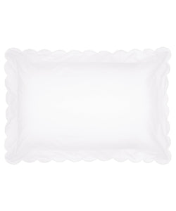 Annabelle Scalloped Bed Linen, White Standard Pillowcase