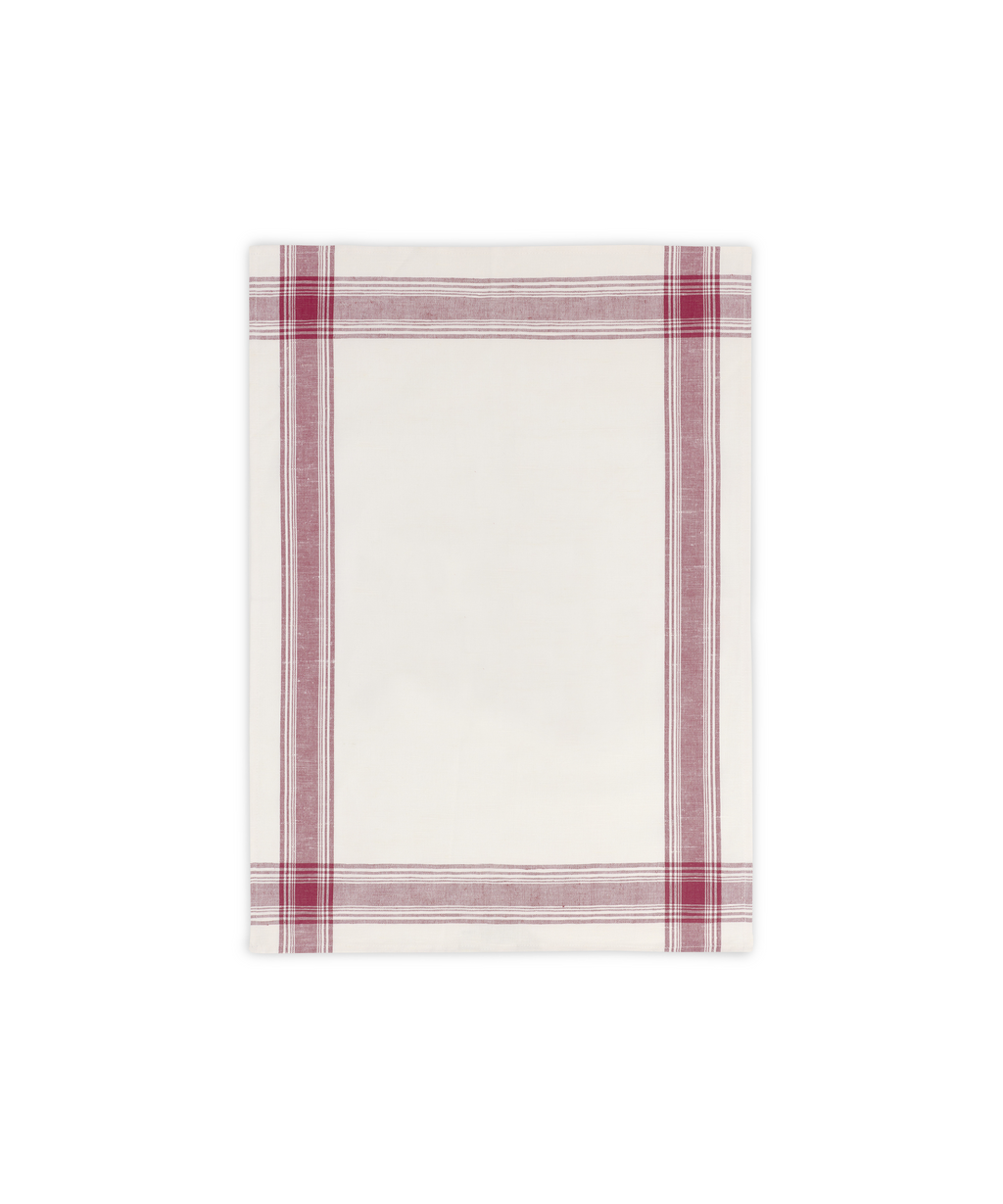 Rebecca Udall Pair of Bistrot Tea Towels, Burgundy, Cut Out