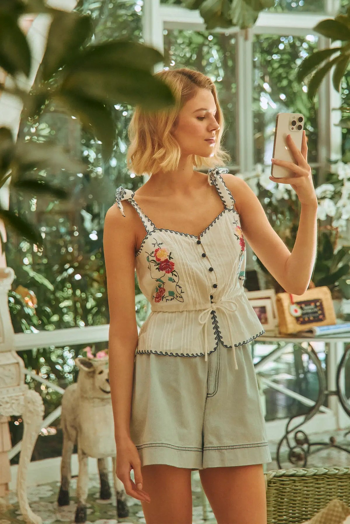 Paisley Top in Multi Embroidery