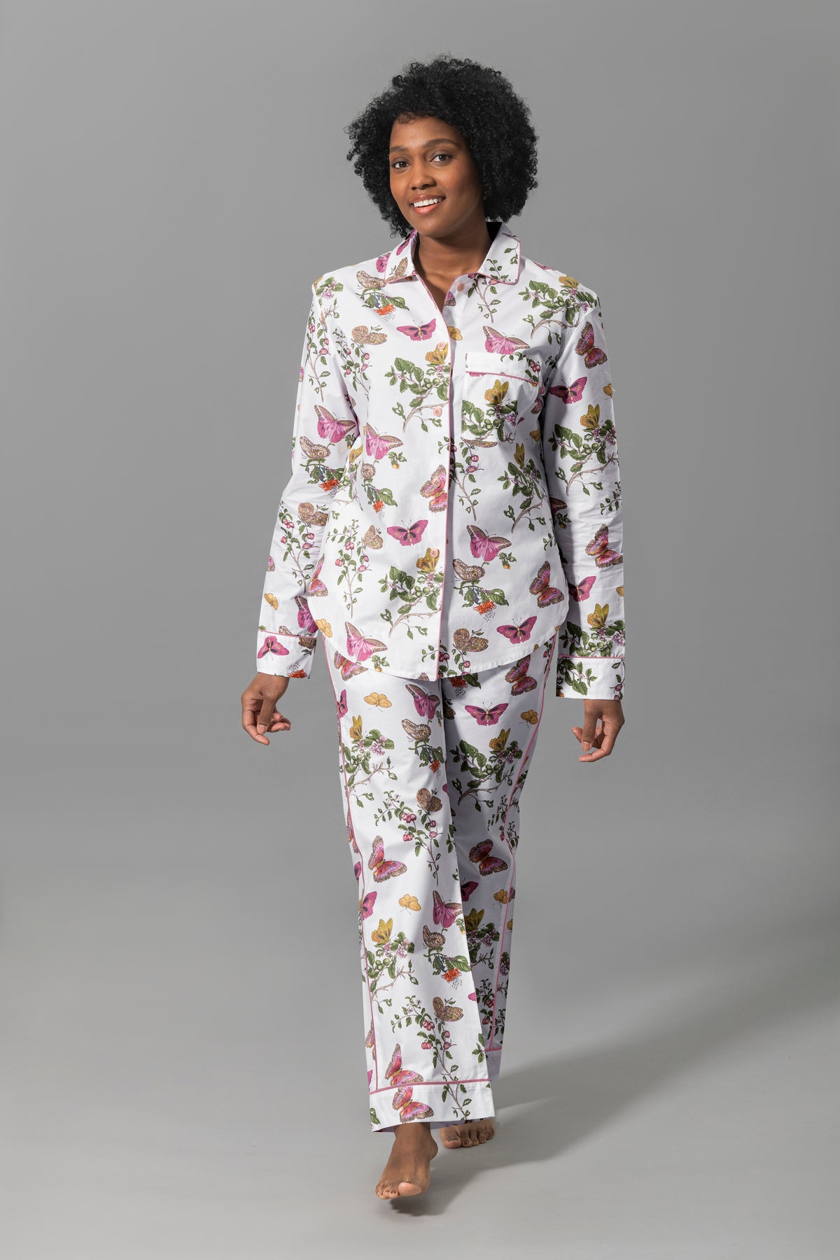 Luca Pajama Set in Baudin Butterfly Pink