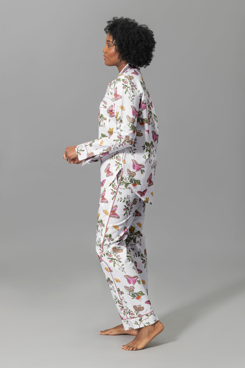 Luca Pajama Set in Baudin Butterfly Pink