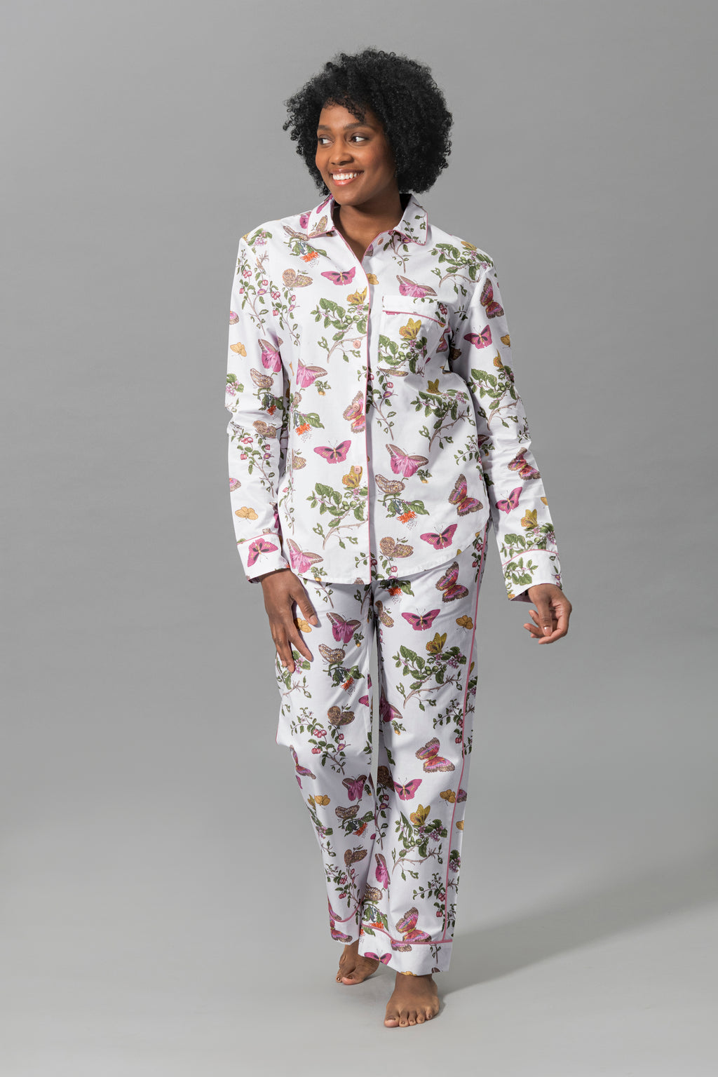 Luca Pajama Set in Baudin Butterfly Pink