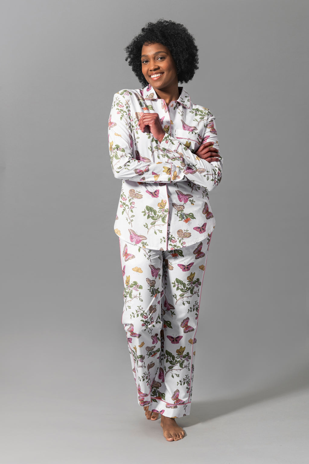Luca Pajama Set in Baudin Butterfly Pink