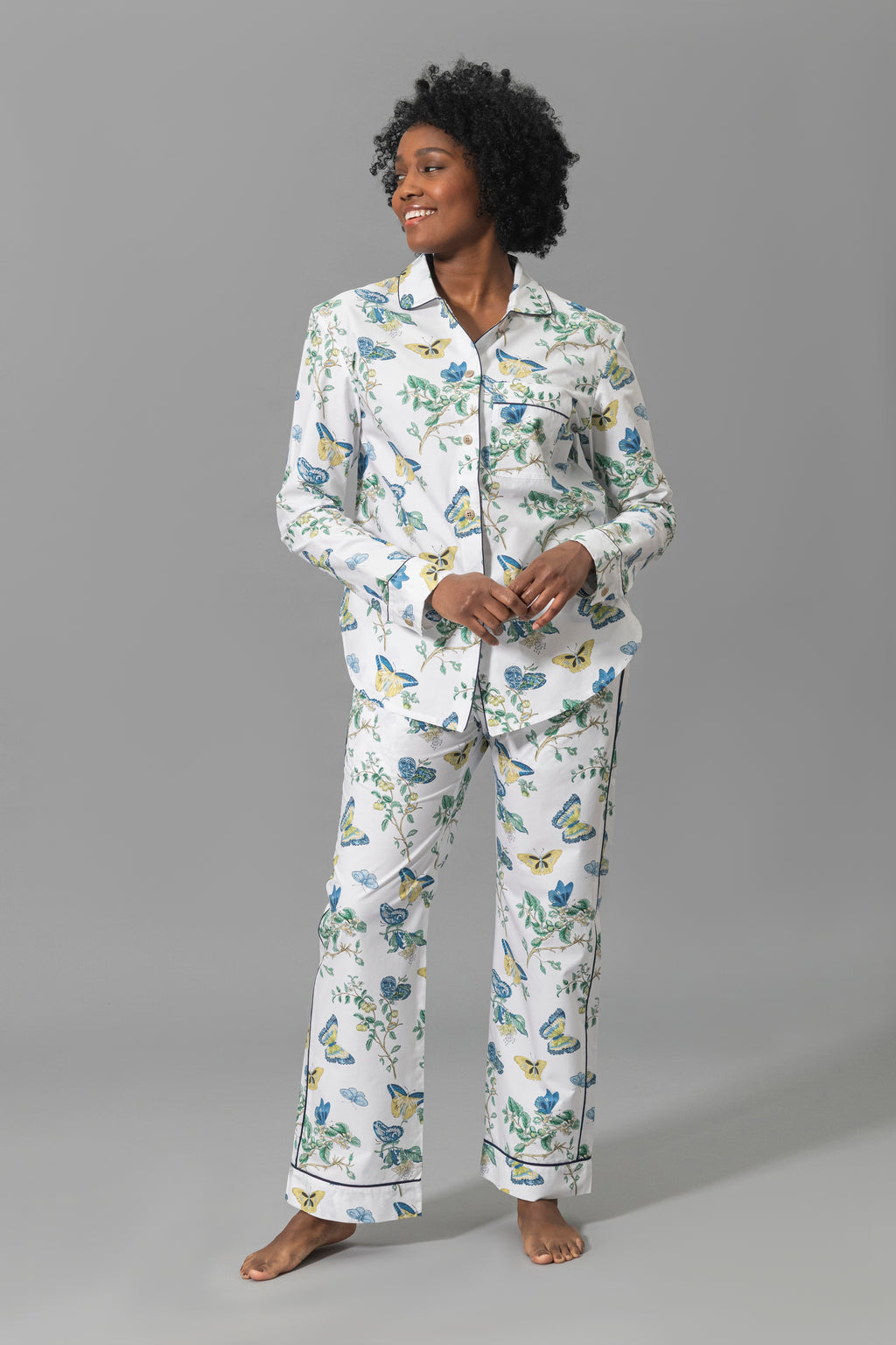 Luca Pajama Set in Baudin Butterfly Blue
